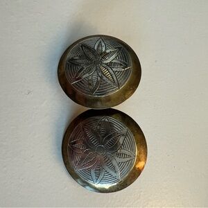 Vintage Sterling Silver and Brass Earrings